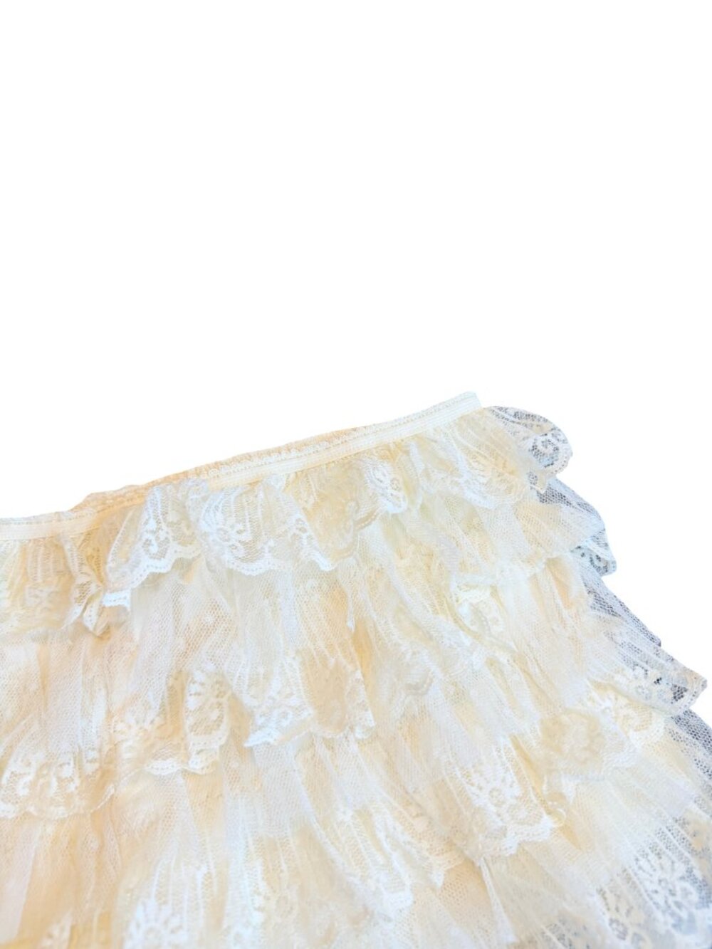 Jaded London Tiered Ruffle Lace Shorts Ivory Sheer Size Small Women's NWT - Picture 12 of 14